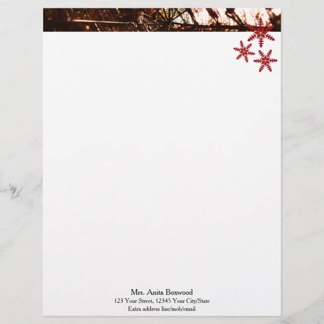 Organic Snowflakes Seasonal Christmas Letterhead (Front)