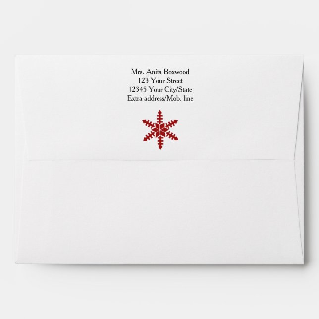 Organic Snowflakes with Address Envelope (Back (Top Flap))