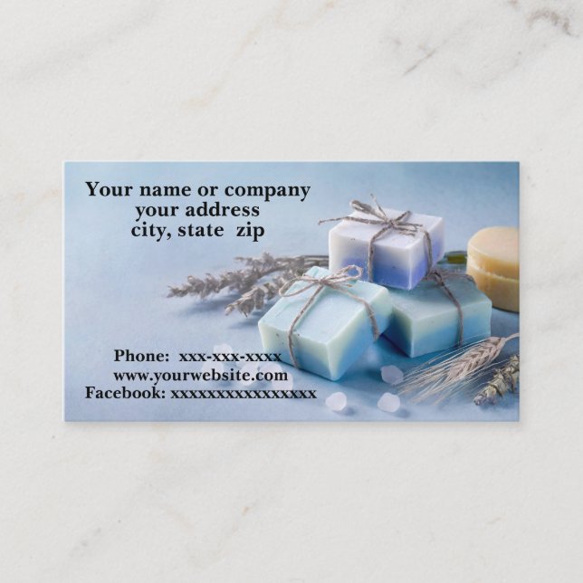 Organic soap business card (Front)