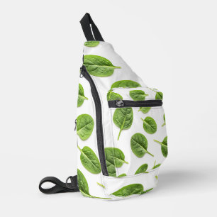 Organic Spinach Leaf Seamless Pattern Sling Bag