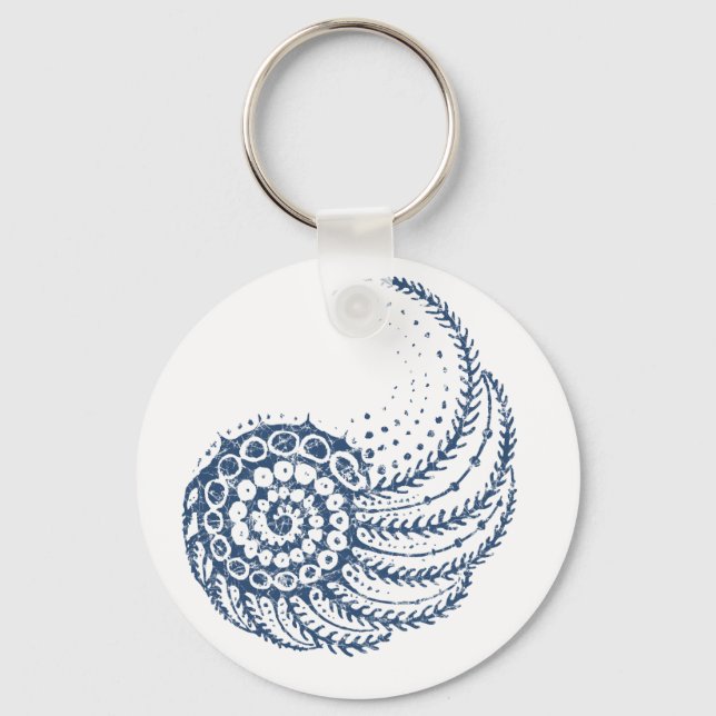Organic spiral blue key ring (Front)