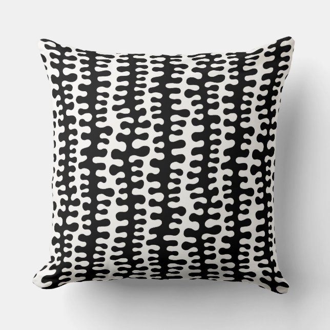 Organic Stripes - Black Cushion (Front)