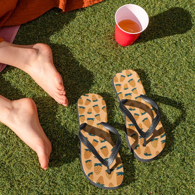 Organic summer strawberries orange flip flops (Creator Uploaded)