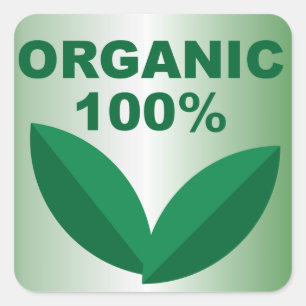 Organic Symbol   Organic Sign   Organic Food Square Sticker