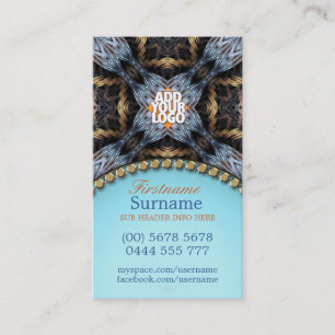 Organic Tapestry Gold Blue Business Card