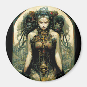 Organic Tech Woman Fantasy Sci-Fi Magnet