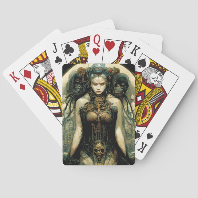 Organic Tech Woman Fantasy Sci-Fi Playing Cards (Back)