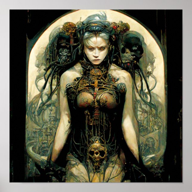 Organic Tech Woman Fantasy Sci-Fi Poster (Front)