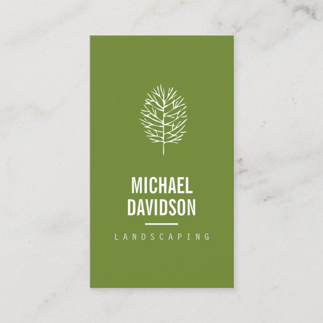 Organic Tree Sketch Landscaping Business Card (Front)