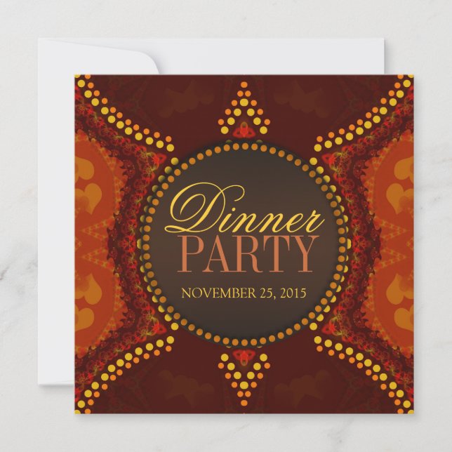 Organic Tribal Special Dinner Party Invitations (Front)
