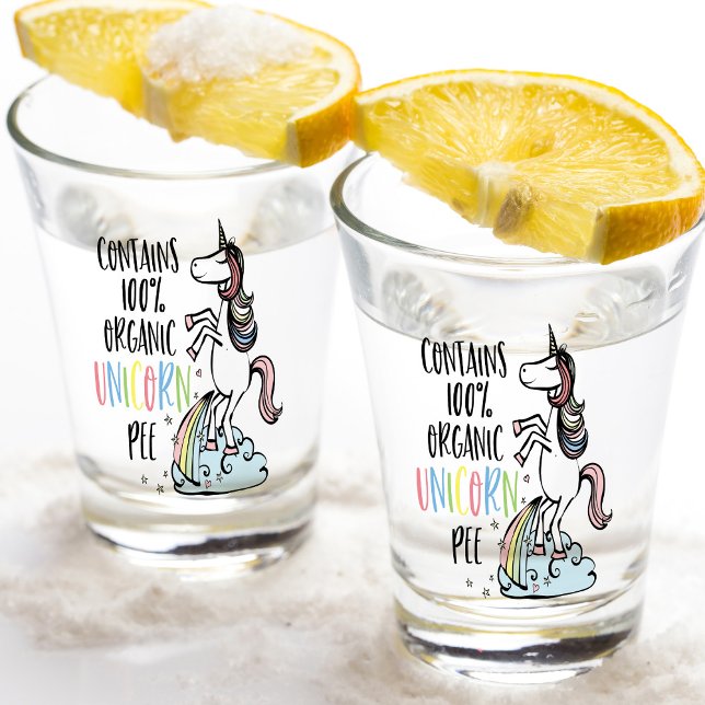 Organic Unicorn Pee Fun Unicorn Shot Glass (Crack up your friends and work colleagues with this 100% organic unicorn pee shot glass! )