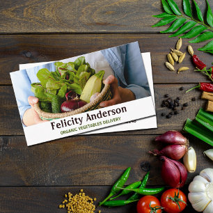 Organic Vegetables Delivery, Farm Producer  Business Card