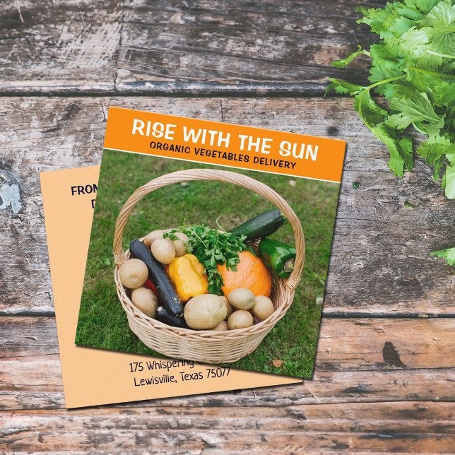 Organic Vegetables Delivery,  Square Business Card (Creator Uploaded)