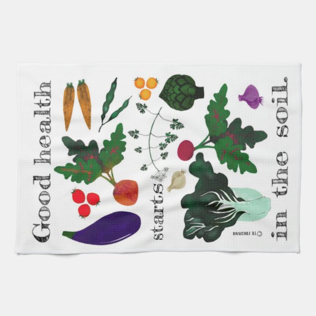 Organic vegetables tea towel (Horizontal)