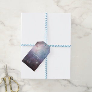 Organic violet sky stars orion nebula EDITABLE Gift Tags