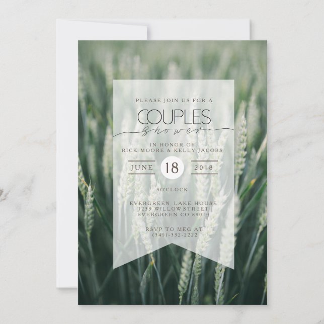 Organic Wheat | Couples Shower Invitation (Front)