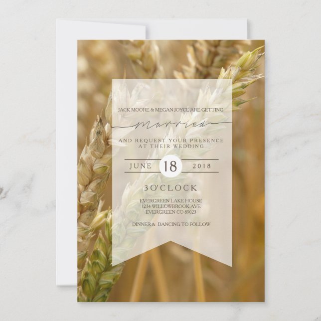 Organic Wheat | Wedding Invitation (Front)