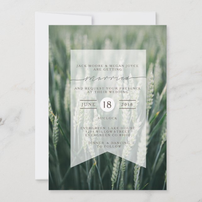 Organic Wheat | Wedding Invitation (Front)