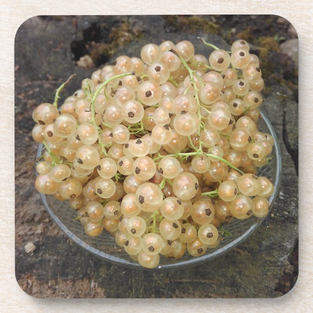 Organic White Currants From The Garden Coaster (Front)