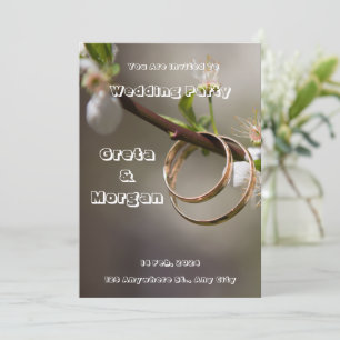 Organic White Fabric Wedding Invitation