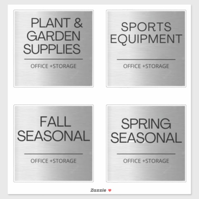 Organisation Silver Labels for Storage (Sheet)