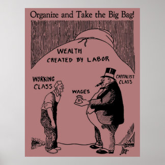 Organise And Take The Big Bag - IWW Socialist Anti Poster