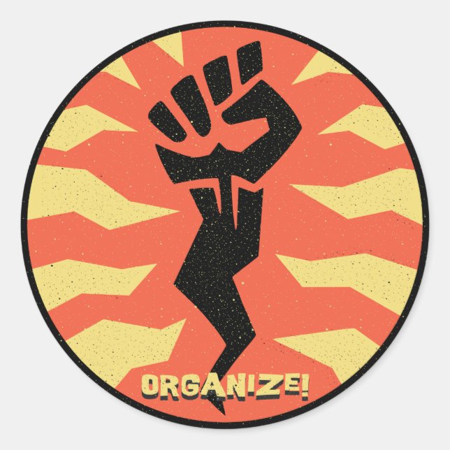 Organise Classic Round Sticker (Front)