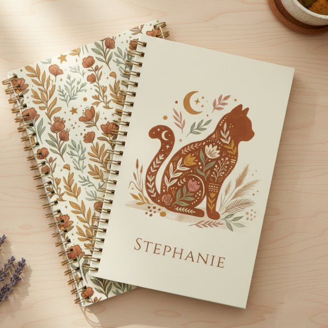 Organised Botanical Feline Mum Planner (Floral cat planner)