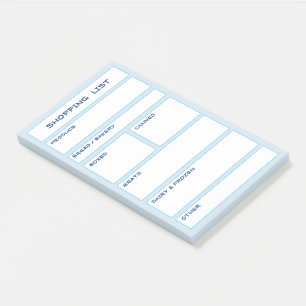 Organised Grocery Shopping List Post-its Post-it Notes