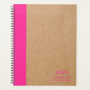 Organised Hot Pink and Kraft Teacher Planner