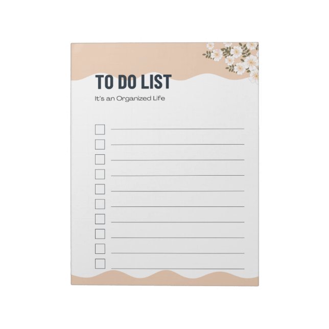 Organised Life To Do List Planner  Notepad (Rotated)