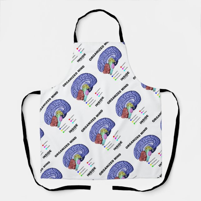 Organised Mind Inside Anatomical Brain Humour Apron (Front)