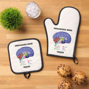 Organised Mind Inside Anatomical Brain Humour Oven Mitt & Pot Holder Set