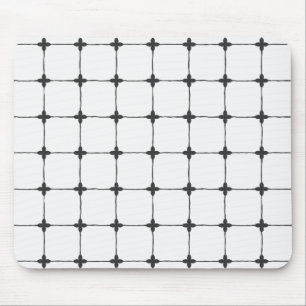 Organised Neutral Grid Minimalist Black & White Mouse Mat