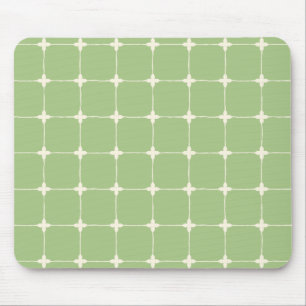 Organised Neutral Grid Minimalist Sage Green Mouse Mat