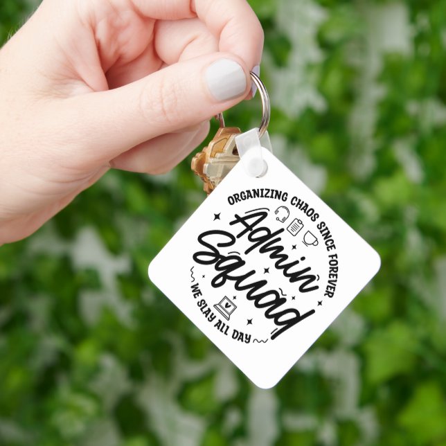 Organising Chaos Funny Quote Admin Prof Day Squad Key Ring (Hand)