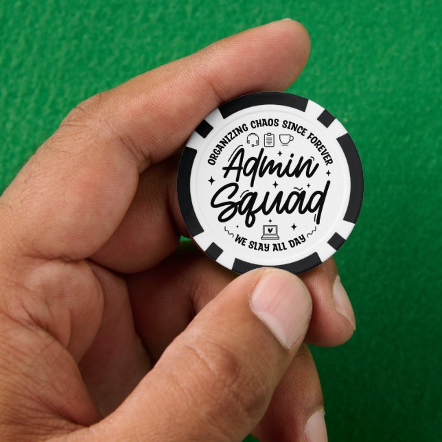 Organising Chaos Funny Quote Admin Prof Day Squad Poker Chips (Hand)