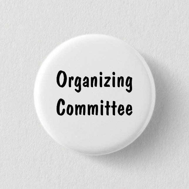 Organising Committee 3 Cm Round Badge (Front)