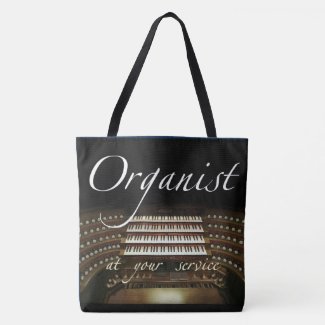 Organist at your service large tote