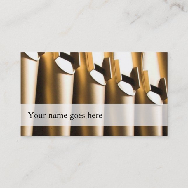 Organist business cards - golden pipes (Front)