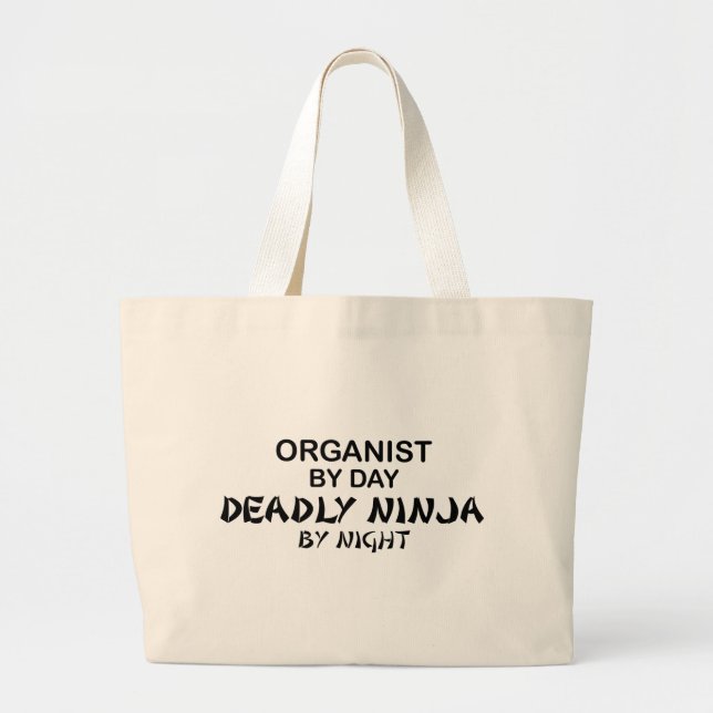 Organist Deadly Ninja by Night Large Tote Bag (Front)