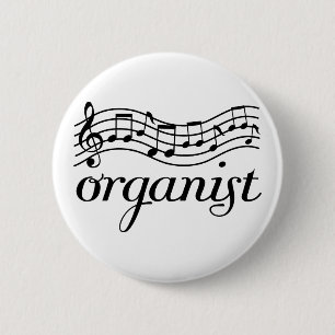 Organist Musical staff 6 Cm Round Badge