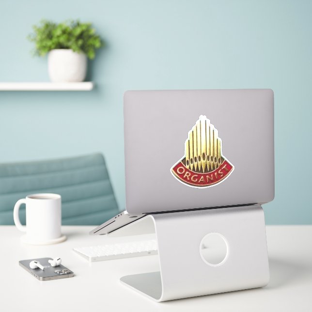 Organist Pipe Organ Logo  (Laptop On Desk)