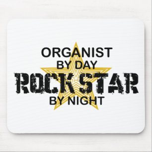 Organist Rock Star by Night Mouse Mat