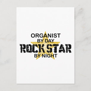 Organist Rock Star by Night Postcard