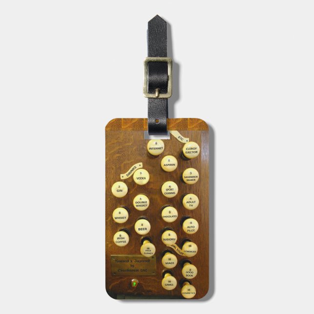 Organist's perfect organ luggage tag (Front Vertical)