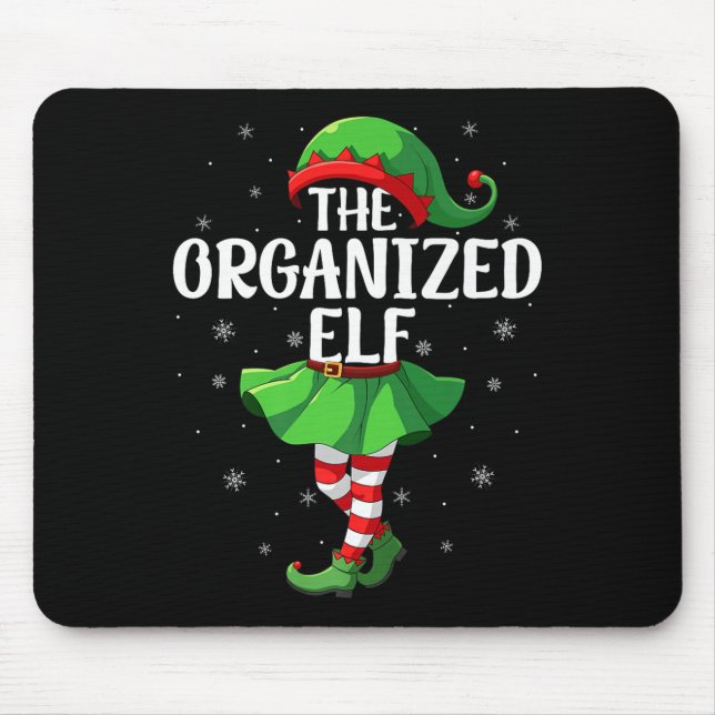 Organized Elf Christmas Girls Women Elf Squad Xmas Mouse Mat (Front)