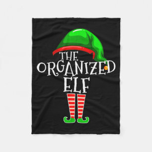 Organized Elf Group Matching Family Christmas  Fleece Blanket