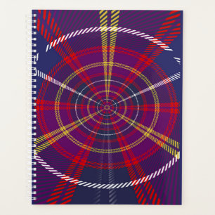 ORGANIZER RED PLAID CONCENTRIC CIRCLE