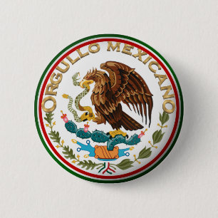 Orgullo Mexicano (Eagle from Mexican Flag) 6 Cm Round Badge